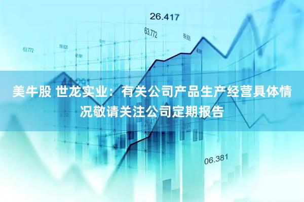美牛股 世龙实业：有关公司产品生产经营具体情况敬请关注公司定期报告